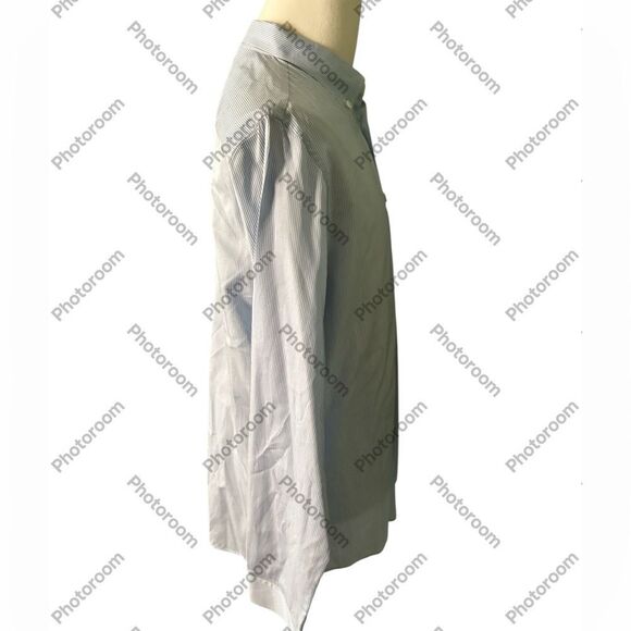 Gucci Light Blue Pinstriped Shirt Embroidered Flower pocket, Size 42 Preowned - Picture 3 of 11